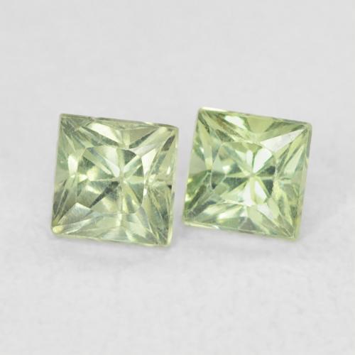 0.48 карата, натуральный Medium Light Green Сапфир, Квадрат, Чистота VS