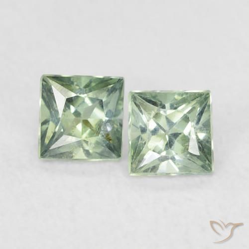 0.44ctw Натуральный Medium Light-Green Сапфир, Квадрат, Чистота VS