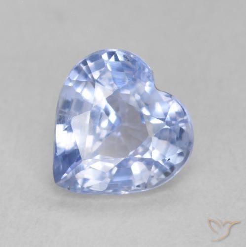0.87ct Натуральный Пастельно-синий Сапфир, Сердце, Чистота VS