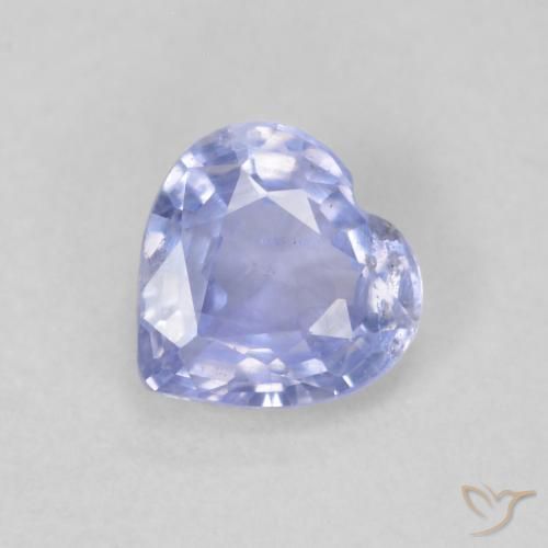 0.63ct Натуральный Светло-пурпурно-синий Сапфир, Сердце, Чистота VS