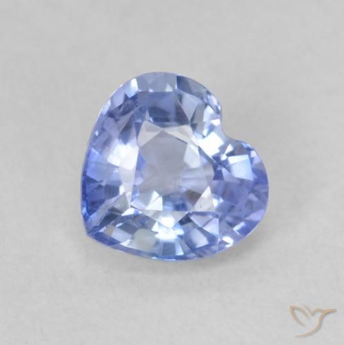 0.76ct Натуральный Пастельно-синий Сапфир, Сердце, Чистота VS