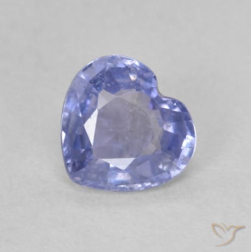 0.68ct Натуральный Серебристо-синий Сапфир, Сердце, Чистота VS