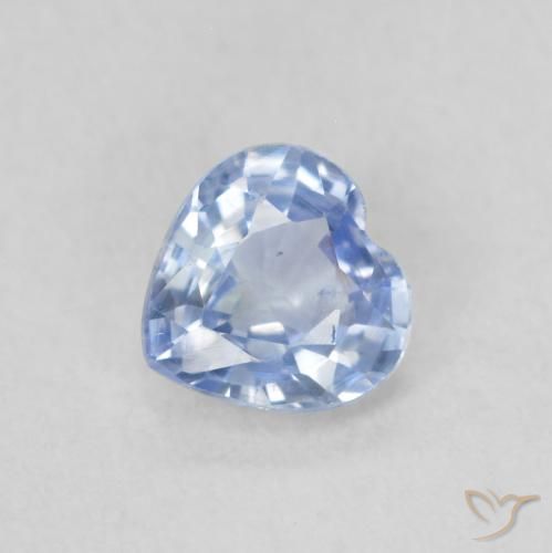0.46ct Натуральный Пастельно-синий Сапфир, Сердце, Чистота VS