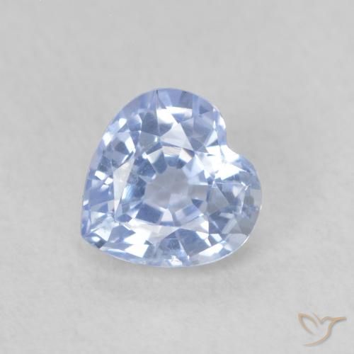 0.58ct Натуральный Пастельно-синий Сапфир, Сердце, Чистота VS