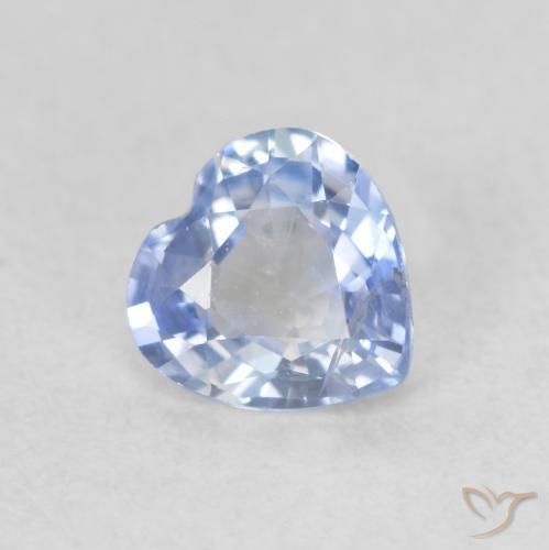 0.50ct Натуральный Пастельно-синий Сапфир, Сердце, VS-SI