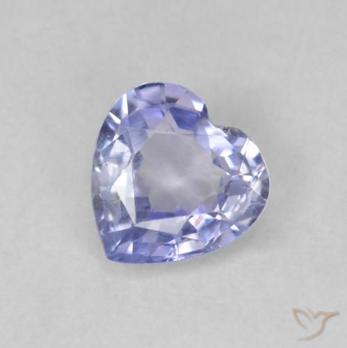 0.52ct Натуральный Светло-синий Сапфир, Сердце, Чистота VS