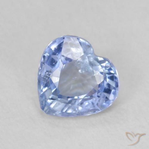 0.69ct Натуральный Светло-синий Сапфир, Сердце, Чистота VS