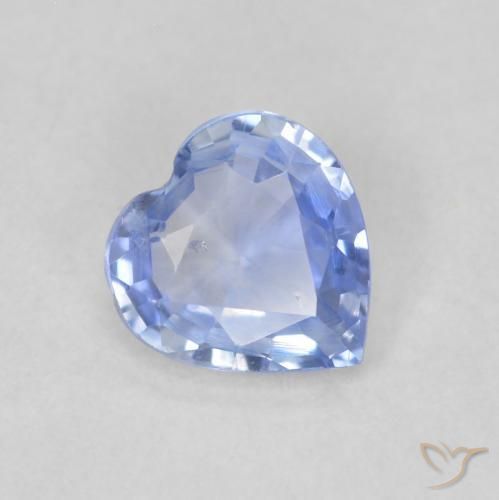 0.54ct Натуральный Пастельно-синий Сапфир, Сердце, Чистота VS