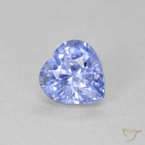 0.62ct Натуральный Светло-синий Сапфир, Сердце, Чистота VS