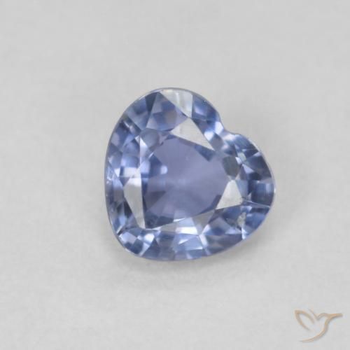 0.48ct Натуральный Светло-синий Сапфир, Сердце, Чистота VS