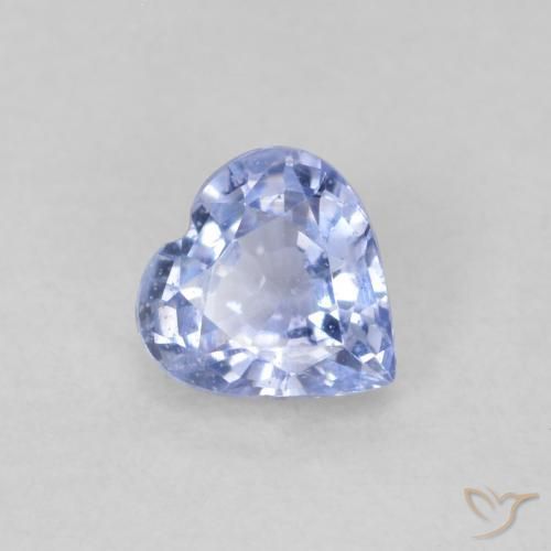0.47ct Натуральный Светло-синий Сапфир, Сердце, Чистота VS