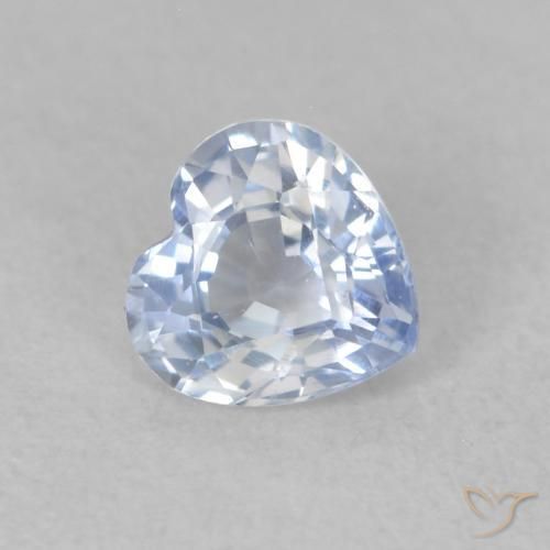 0.56ct Натуральный Голубовато-белый Сапфир, Сердце, VVS-VS