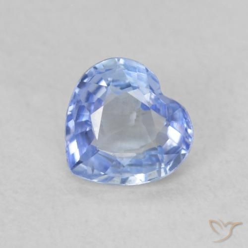 0.50ct Натуральный Пастельно-синий Сапфир, Сердце, VVS-VS