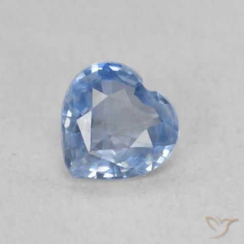 0.43ct Натуральный Светло-синий Сапфир, Сердце, VVS-VS
