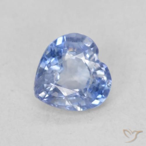 0.58ct Натуральный Светло-синий Сапфир, Сердце, VVS-VS