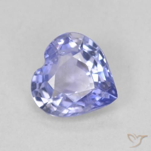 0.68ct Натуральный Светло-синий Сапфир, Сердце, Чистота VS
