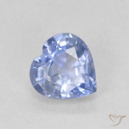 0.68ct Натуральный Пастельно-синий Сапфир, Сердце, Чистота VS