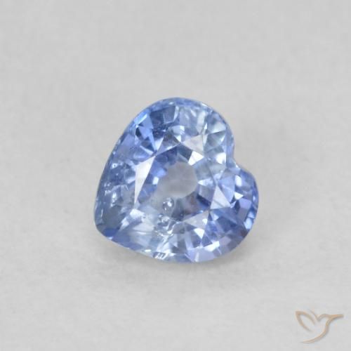 0.55ct Натуральный Пастельно-синий Сапфир, Сердце, Чистота VS