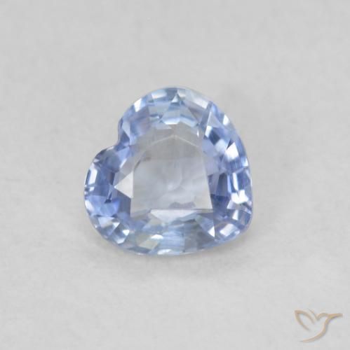 0.46ct Натуральный Пастельно-синий Сапфир, Сердце, Чистота VS