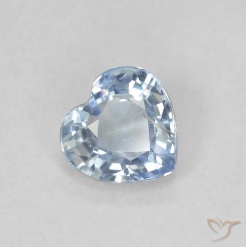 0.49ct Натуральный Голубовато-белый Сапфир, Сердце, Чистота VS