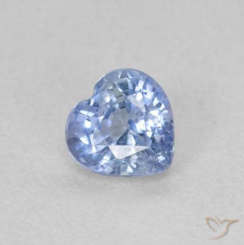 0.51ct Натуральный Пастельно-синий Сапфир, Сердце, Чистота VS