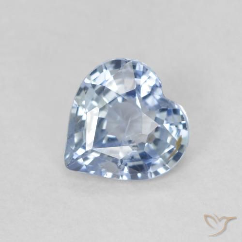 0.48ct Натуральный Светло-голубой Сапфир, Сердце, Чистота VS