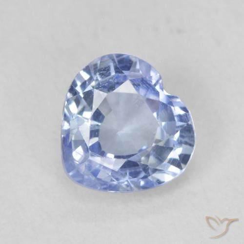 0.68ct Натуральный Светло-фиолетово-синий Сапфир, Сердце, Чистота VS