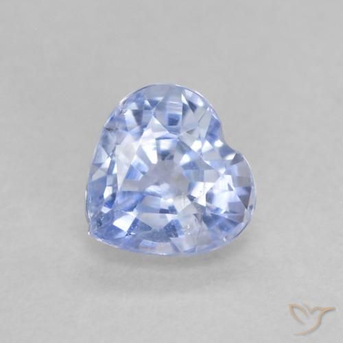 0.58ct Натуральный Светло-синий Сапфир, Сердце, Чистота VS