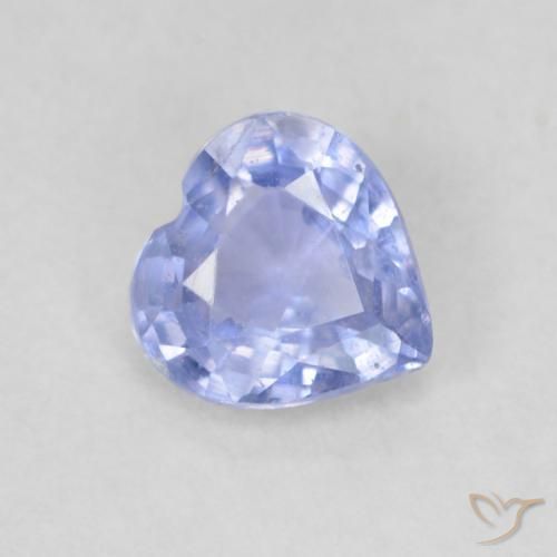 0.53ct Натуральный Светло-пурпурно-синий Сапфир, Сердце, Чистота VS
