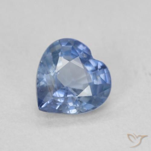 0.49ct Натуральный Светло-голубой Сапфир, Сердце, Чистота VS
