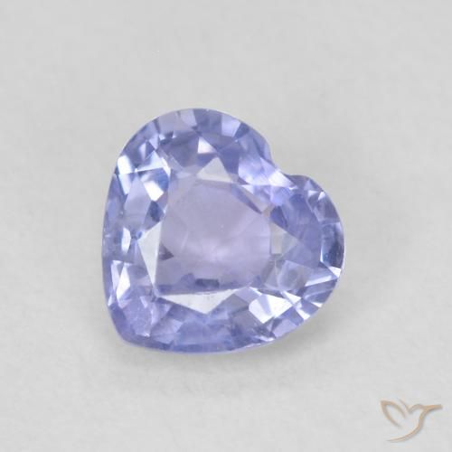0.63ct Натуральный Светло-синий Сапфир, Сердце, Чистота VS