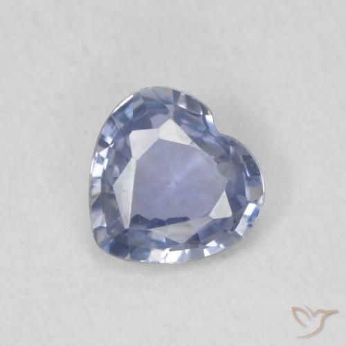 0.42ct Натуральный Светло-пурпурно-синий Сапфир, Сердце, VVS-VS