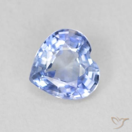 0.53ct Натуральный Светло-синий Сапфир, Сердце, VVS-VS