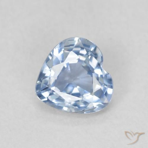 0.52ct Натуральный Светло-синий Сапфир, Сердце, VVS-VS