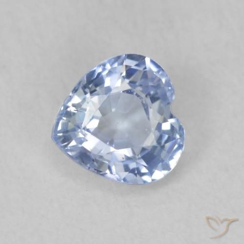 0.57ct Натуральный Светло-голубой Сапфир, Сердце, VVS-VS