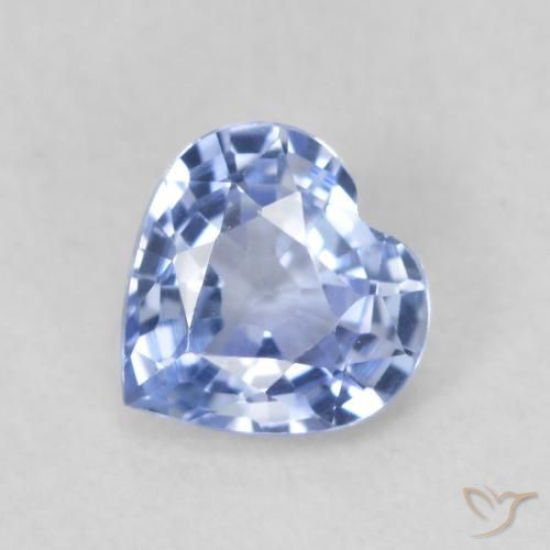 0.67ct Натуральный Светло-синий Сапфир, Сердце, VVS-VS