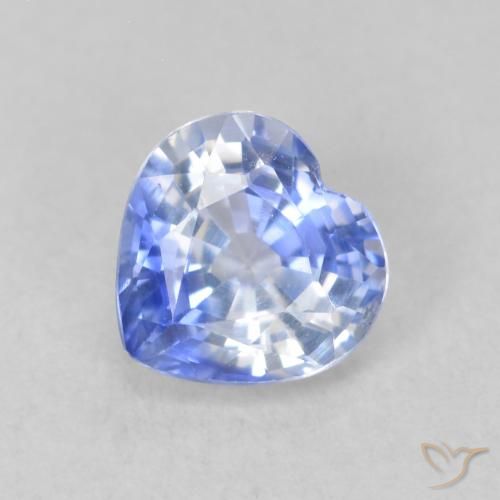 0.75ct Натуральный Светло-синий Сапфир, Сердце, VVS-VS
