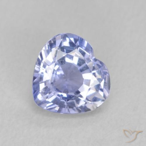 0.76ct Натуральный Светло-пурпурно-синий Сапфир, Сердце, VVS-VS