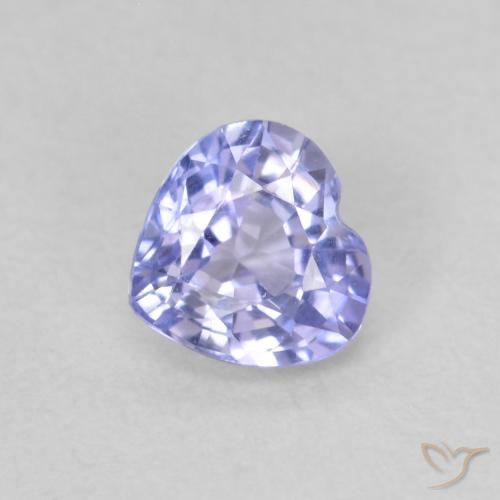 0.58ct Натуральный Светло-пурпурно-синий Сапфир, Сердце, VVS-VS