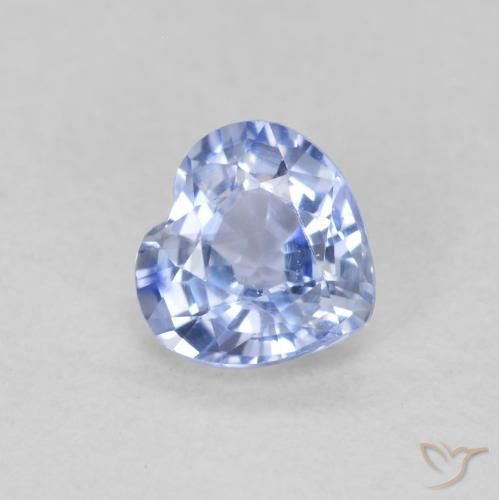 0.55ct Натуральный Светло-синий Сапфир, Сердце, Чистота VS