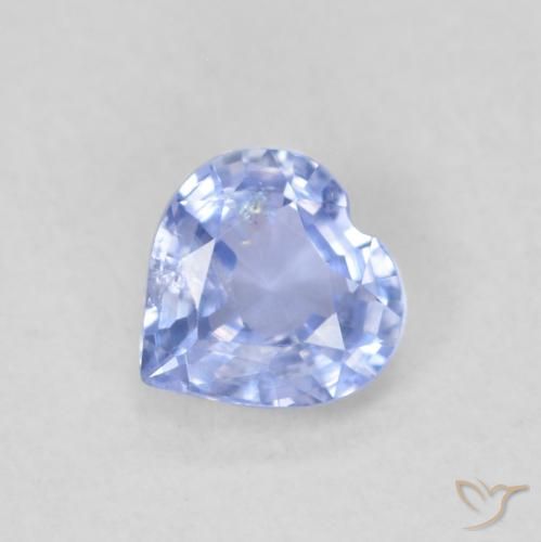 0.49ct Натуральный Светло-синий Сапфир, Сердце, Чистота VS