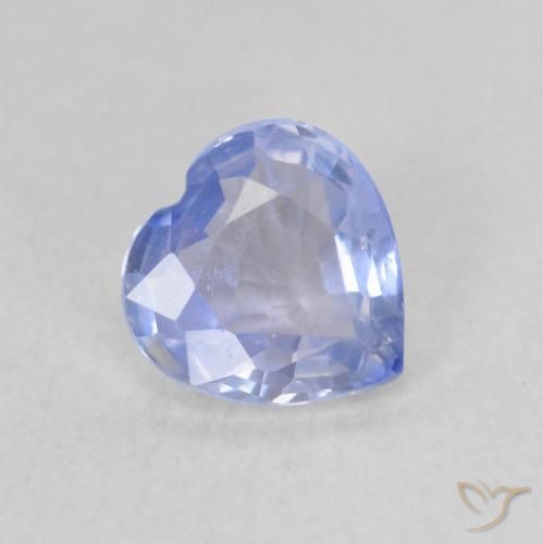 0.52ct Натуральный Светло-пурпурно-синий Сапфир, Сердце, Чистота VS