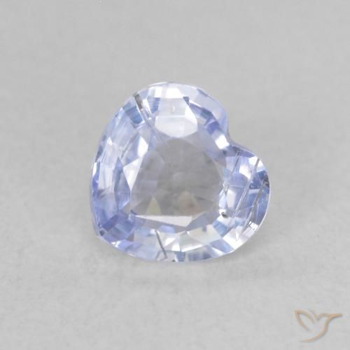 0.62ct Натуральный Светло-пурпурно-синий Сапфир, Сердце, Чистота VS