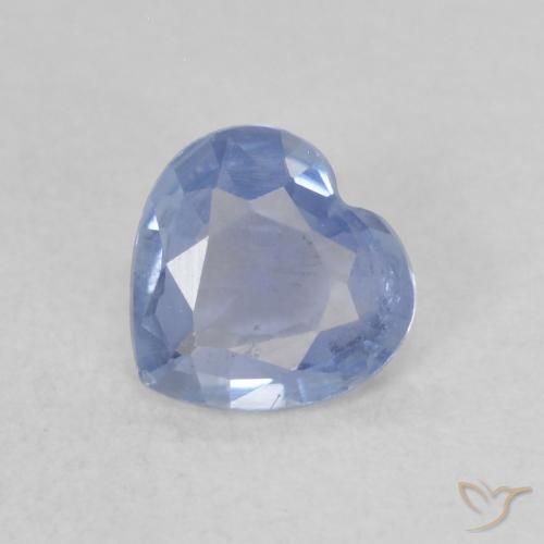 0.48ct Натуральный Светло-голубой Сапфир, Сердце, Чистота VS