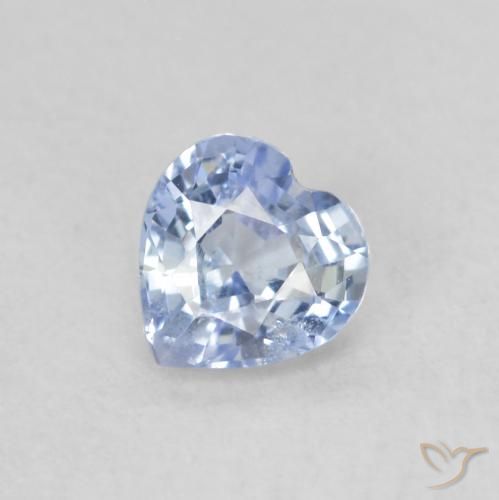 0.49ct Натуральный Пастельно-синий Сапфир, Сердце, Чистота VS