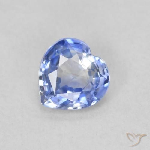 0.44ct Натуральный Пастельно-синий Сапфир, Сердце, Чистота VS