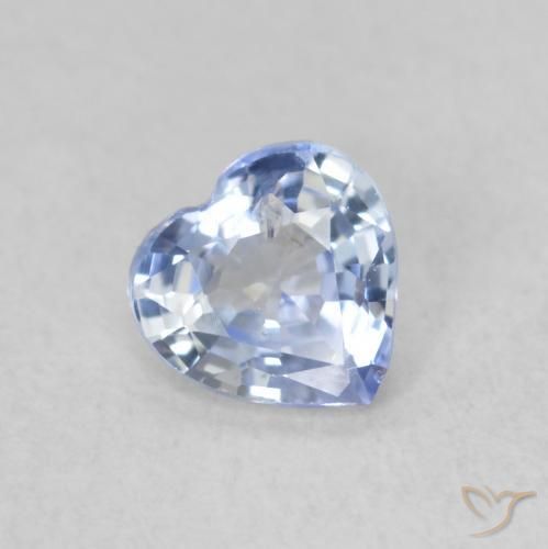 0.47ct Натуральный Пастельно-синий Сапфир, Сердце, Чистота VS