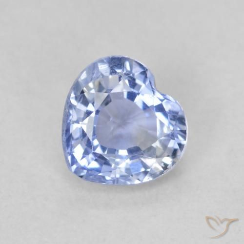 0.64ct Натуральный Пастельно-синий Сапфир, Сердце, Чистота VS