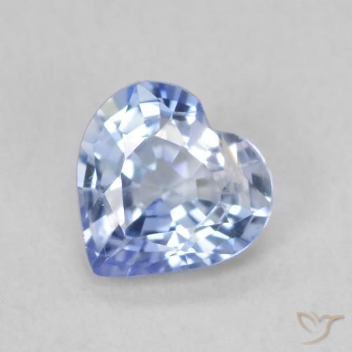 0.72ct Натуральный Пастельно-синий Сапфир, Сердце, Чистота VS