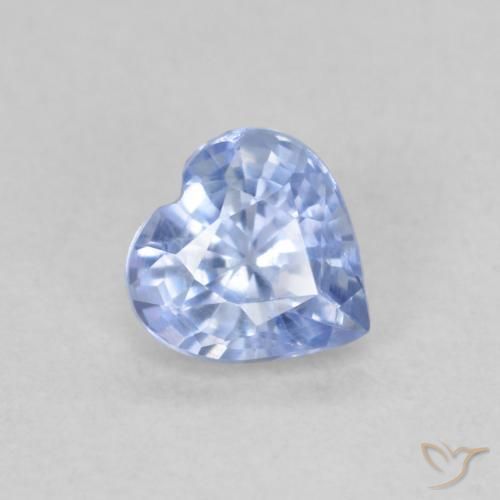 0.54ct Натуральный Светло-пурпурно-синий Сапфир, Сердце, Чистота VS